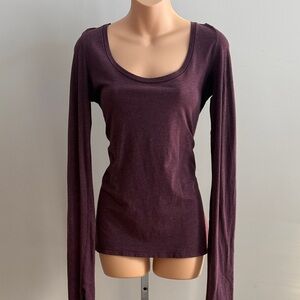 Women’s Lululemon Long Sleeve Scoop Neck Top - Deep Plum Size M